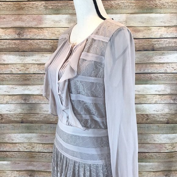 NWT $348 BCBG MaxAzria Womens Size 8 Kadee Long Sleeve Lace Dress in Rose Mist - Picture 8 of 12